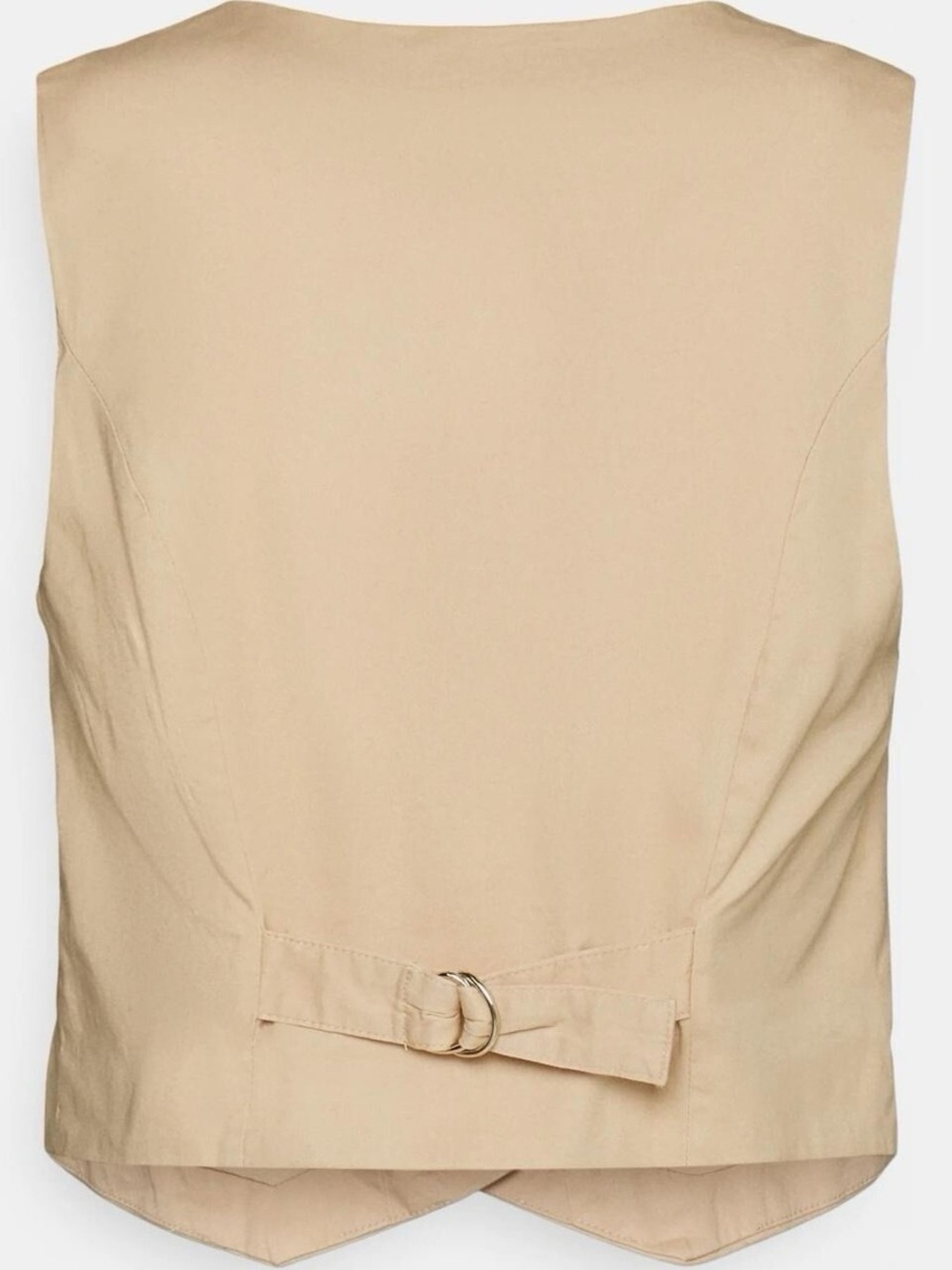 Abercrombie & Fitch NWOT Beige Tan V Neck Button Down Sleeveless Vest (Medium) - Picture 2 of 3